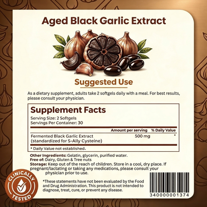Black Garlic Extract (Fermented Odorless Softgels)
