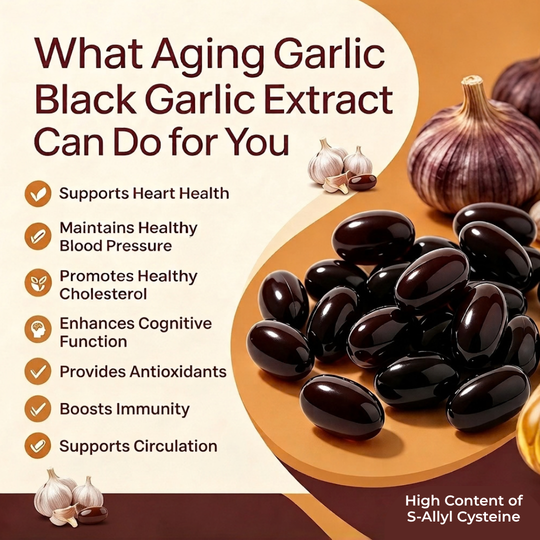 Black Garlic Extract (Fermented Odorless Softgels)
