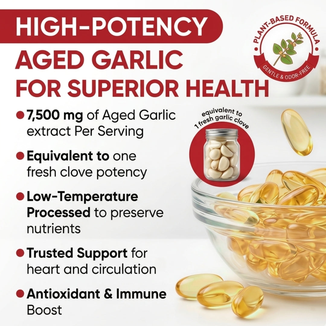 Aged Garlic Extract (7500mg Odorless Softgels)