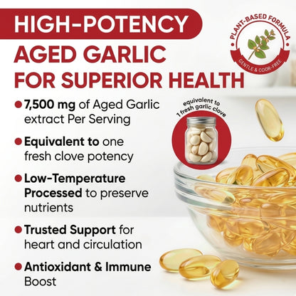 Aged Garlic Extract (7500mg Odorless Softgels)